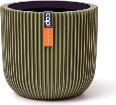 Capi Europe - Bloempot bol Groove Colours - 9x8 - Groen - Opening Ø7 - Bloempot voor binnen - 5 jaar garantie - BGVGN139
