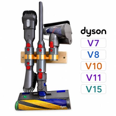 Accessoire Houder Geschikt voor Dyson V15 / V11 / V10 / V8 / V7 – Wandhouder voor 3 tot 6 Opzetstukken – Tool Organizer – Wandmontage Opbergsysteem – Goud