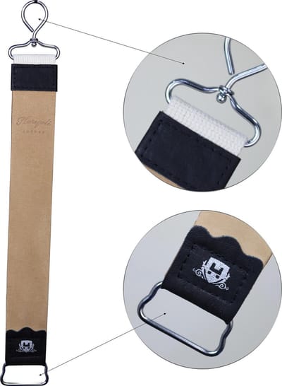 Leren scheermesjes strop voor het slijpen van messen en scheermesjes van Haryali London (Leather Strop for Razor Sharpener)