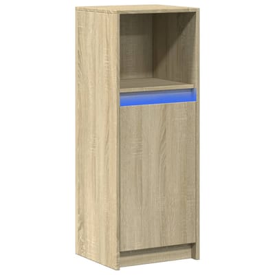 vidaXL - Dressoir - met - LED - 38x34x100 - cm - bewerkt - hout - sonoma - eikenkleurig