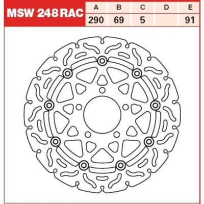 Remschijf TRW MSW248RAC, 1 Stuk
