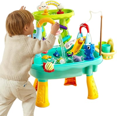 Watertafel Met Pomp - Buitenspeelgoed - Zomerplezier - Automatische Pomp - 45 x 15 x 33 cm - Groen