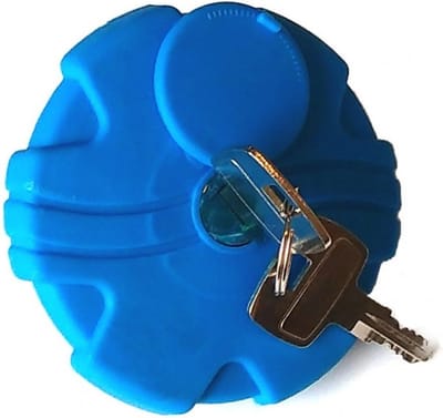Tankdop met slot - 91mm - Blauw