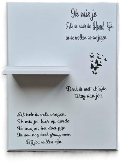 Houten wandbord - spreukenbord - troost bord tekst - ik mis je