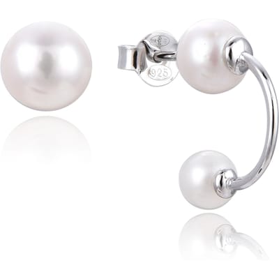 Gena.paris 'Asymmetrisch' Dames 925 Sterling Zilveren Stud Oorbellen - Zilver GBO1533-W