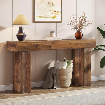 Smalle Houten Consoletafel 160 cm Lang voor Hal, Achter Bank en Woonkamer