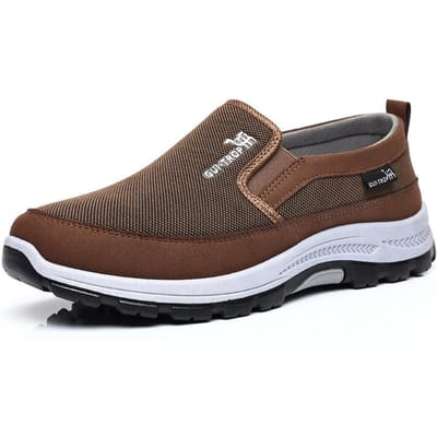 Chaussures Chaudes pour Hommes Chaussures Décontractées en Mesh Respirant pour Hommes Semelle Souple Chaussure de Marche Confortable Chaussures de Sport d'Extérieur pour Hommes zapatillas 44 brun foncé