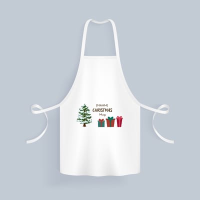 Akyol - kerst kerstboom met cadeautjes met eigen naam Keukenschort - Kerstmis - kerst beker - winter - kerst - christmas - kerst cadeau - 82 bij 71 cm
