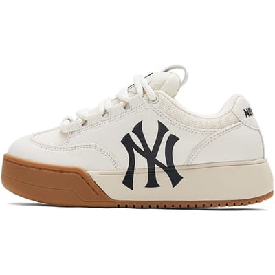 MLB Chunky Large Décontracté Tendance Chaussures Pain Confortables Polyvalentes Haut Bas Chaussures de Skate Baskets Unisexes Blanc Beige 3ASXCCW3N-50CRS 42 white