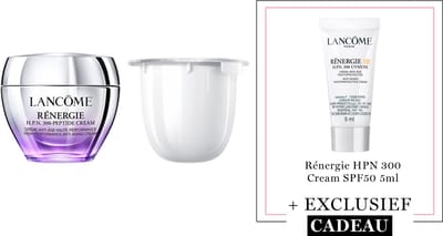 Lancôme Rénergie 2-Step Anti Rimpel Moisturizer Skincare Refill Routine Dagcreme | Navulling + Cadeau - Rénergie H.P.N. 300-Peptide Dagcreme 50ml & Rénergie H.P.N. 300-Peptide Dagcreme Navulling 50ml + Rénergie HPN300 SPF50 5ml Cadeau