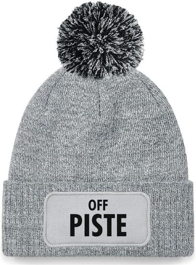 Off piste wintermuts grijs met pompoen - soBAD. | Wintersport | Après ski outfit Warme Muts voor Volwassenen | Heren en Dames Beanie