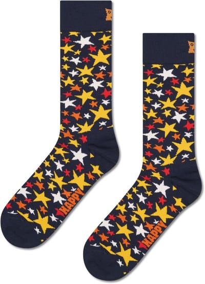 Happy Socks Christmas Star Sock - unisex sokken - navy - Unisex - Maat: 36 - 40