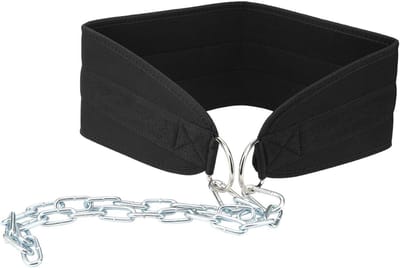Verzwaarde Dip Belt - Fitness Riem Gewichtheffen - Krachtopbouw Training - Met Stalen Ketting - 92 x 16.5 cm - Zwart