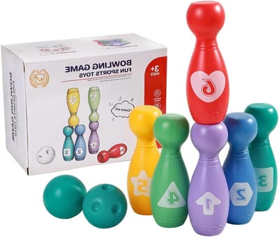 Kinder Kegelspel - Bowlingset Kinderen - Actief Spelen - Educatief en Kleurrijk - 18.5 x 10.1 x 13.9 cm - Kleurrijk