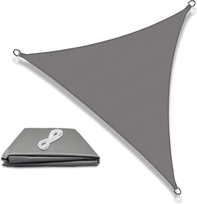 SMH LINE® Schaduwdoek driehoek - 415x415x415cm- waterdicht - Zonwering buiten - Grijs