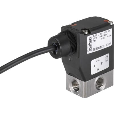 Magneetventiel 3/2-weg G1/4'' NC RVS FFKM 0-5bar/73psi 24VAC/DC ATEX 0330 365805