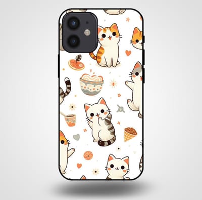 Smartphonica Telefoonhoesje voor iPhone 12 Mini met katten opdruk - TPU backcover case katten design geschikt voor iPhone 12 Mini