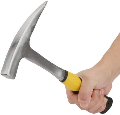Dailygoods- Steekhamer met antislip handgreep - Dubbele kop met eendensnavel - Schokdemping - Stalen constructie - Duurzaam - Multifunctioneel gebruik - Geologiehamer