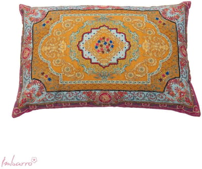 Imbarro Home & Fashion kussen rechthoek katoen met gekleurde barok print 40 x 60 cm Vidya