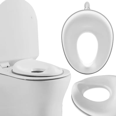 Handige Kinder Toilettrainer Met Spatbescherming Voor Jongen En Meisje - Wit/Grijs