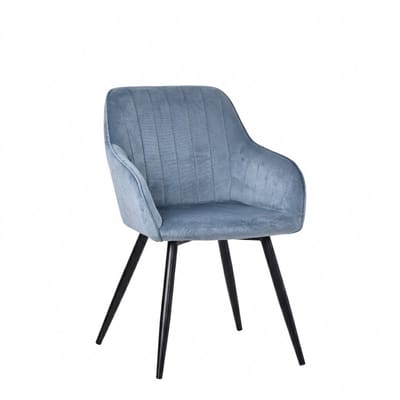 HOMAVO Eetkamerstoelen YZ5 – Set van 2 – Armleuningen – Velvet – 58×63×81 cm – Blauw