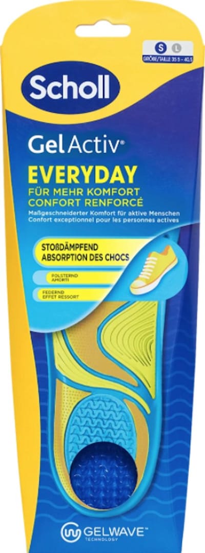 Scholl GelActiv Everyday inlegzolen voor vrouwen - Maat 35,5-40,5 - Traagschuim demping - GelWave-technologie - Passen zich aan de voeten aan - Maximaal comfort