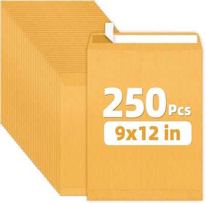 Grote Bruine Kraft Enveloppen 228x305mm (9x12 inch) Zelfklevend - 250 Stuks