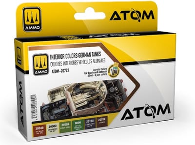 AMMO by Mig Jimenez Hobbyverf Acrylverf - MIG 20722 ATOM -Interieurkleuren Duitse Tanks - Acryl Set 6x20ml Verf set