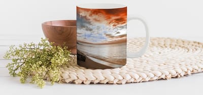Mok - Koffiemok - Strand - Stenen - Avond - Lucht - Natuur - Mokken - 350 ML - Beker - Koffiemokken - Theemok