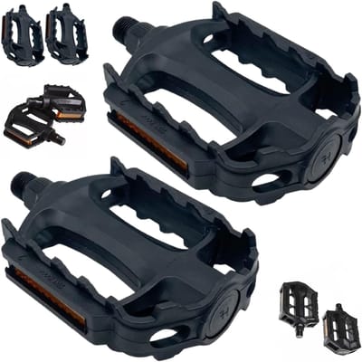Versterkte Polymer Pedalen voor MTB, BMX en Stadsfietsen - 110 x 80 mm - Zwart