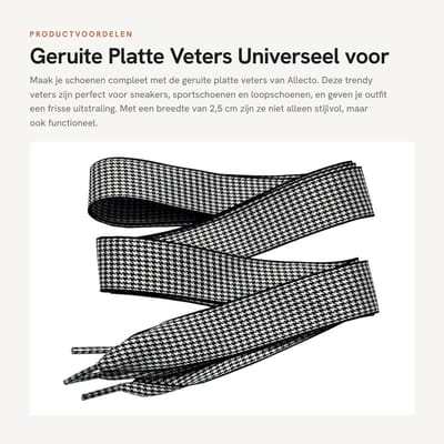 Dailygoods- Schoenveters 120cm - Platte Veters - Bedrukte Veters - Universeel Inzetbaar - 2,5 cm Breed - Geschikt voor Sneakers/Sportschoenen - Schoenbanden