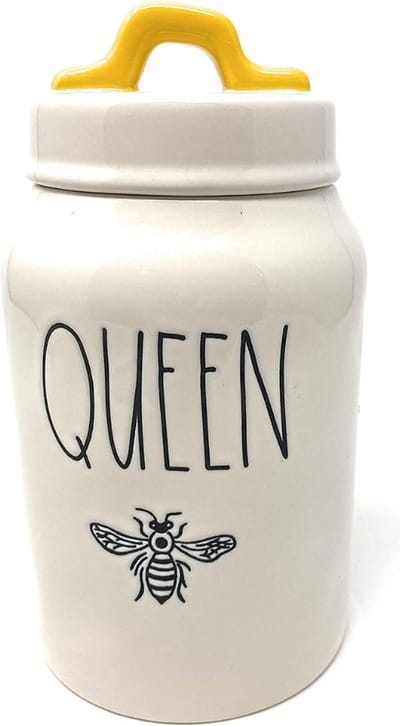 Rae Dunn - voorraadbus - voorraadbussen - keuken - farmhouse - decoratie - opslag - queen be - voorraadpot - voorraadpotten - snoeppot - opslag