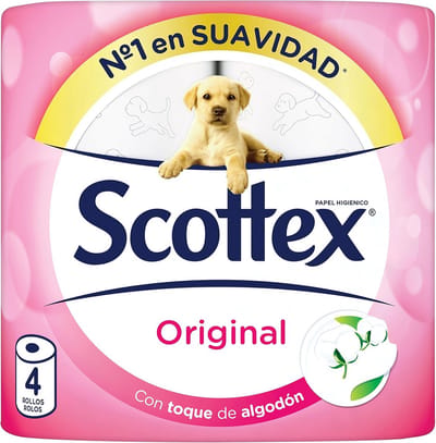 Toiletpapier - Zacht papier - Huishoudelijk gebruik - 4 rollen verpakking - Standaard formaat - Wit
