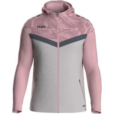 Jako Iconic Jas Met Kap Dames - Zachtgrijs / Roze / Antra Light | Maat: 40