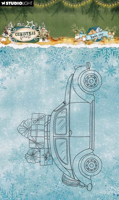 Clear stamps Xmas car - Christmas forest nr. 952