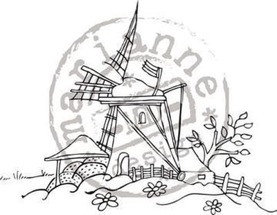 Marianne Design - Els Wezenbeek - Clearstamp - stempel Molen - EWS2201.