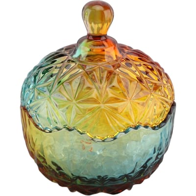 Bonbonnière Démagnétisante en Cristal Bol de Rangement Exquis avec Couvercle pour Pierre Aromatique Bijoux Cadeau