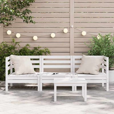 vidaXL - Tuinbank - 3-zits - massief - grenenhout - wit