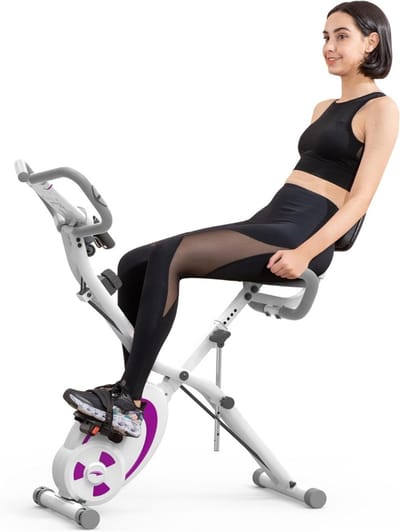 REN® Hometrainer Fiets - Hometrainers Fitness - Hometrainer - Paars - 133cm x 25cm x 47cm