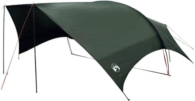 vidaXL - Campingzeil - waterbestendig - Leger - Groen - 695 - x - 580 - x - 200 - cm