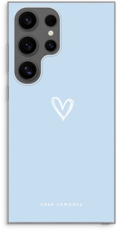 Case Company® - Hoesje geschikt voor Samsung Galaxy S24 Ultra hoesje - Klein Hart Blauw - Soft Cover Telefoonhoesje - Bescherming aan alle Kanten en Schermrand