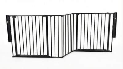 Safetots Overloop Oplossing met Twee Deuren en Meerdere Panelen voor Trappen Omhoog en Omlaag, Zwart, 220cm lang, Inclusief 2 Deurtjes