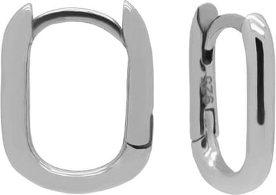 Karma Oorringen Plain Hinged Hoops Round Square 12 mm Zilver