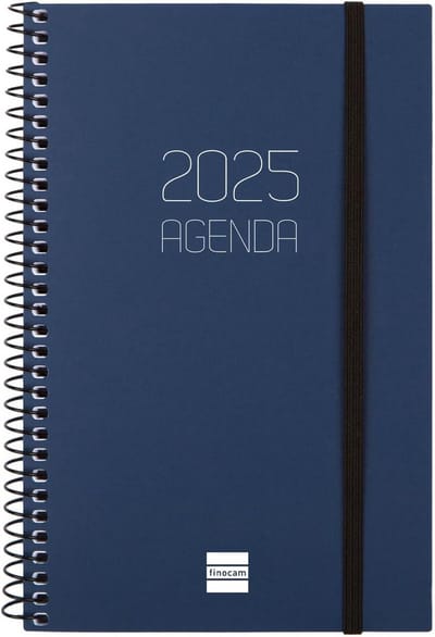Kalender 2025 Spiraalbinding Weekoverzicht Liggend Formaat 12 Maanden Blauw