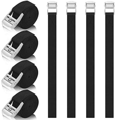 8 stuks verstelbare spanbanden met ratel - 50 cm sjorbanden voor auto, fiets, motor en camping