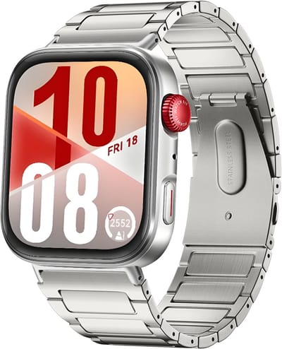 Strap-it Titanium bandje met vlindersluiting - geschikt voor Huawei Watch Fit 3 / Watch Fit 4 / Watch Fit 4 Pro / Watch Fit 5 / Watch Fit 5 Pro (zilver)