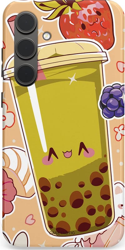 Casetastic Hoesje Geschikt voor Samsung S24 Plus - Stijlvolle Beschermende Duo-layer Case - Bubbelpret