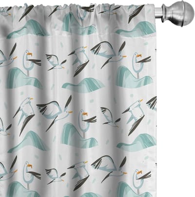 ABAKUHAUS Vogelgordijnen – 2x75x175 cm – Microvezel – Teal Olijfgroen