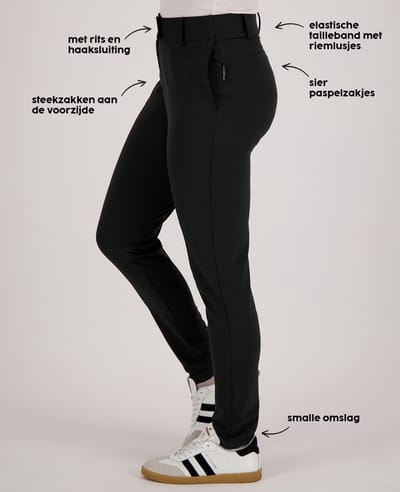 Je m'appelle Travelstof At Work Broek Regular fit Met stretch - Zwart - Maat M
