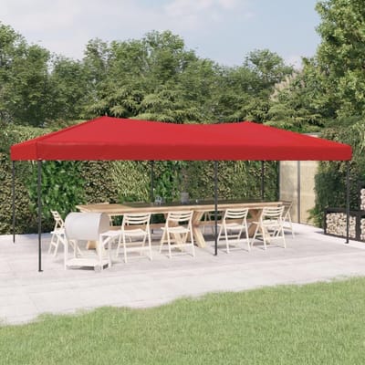 Partytent Opvouwbaar - Feesttent Paviljoen - Buitenfeesten Organiseren - UV- en Waterafstotend - 3 x 6 meter - Rood